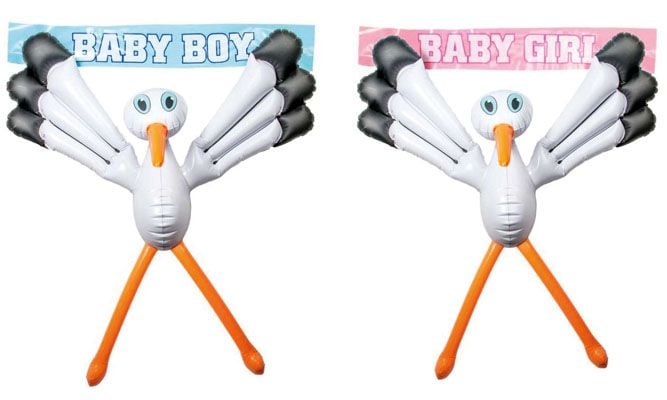 Feestbazaar Opblaas Ooievaar Jongen / Meisje - 75 cm