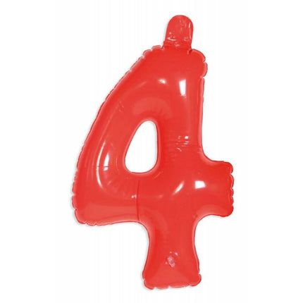 Feestbazaar Opblaascijfer 4 rood