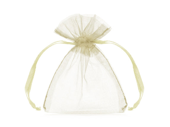 Feestbazaar Organza zakjes Creme 7,5x10cm (10st)