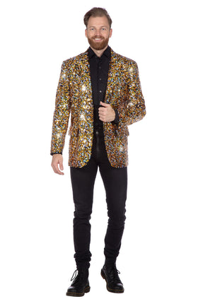 Feestbazaar Pailletten Blazer Heren Zwart/Goud/Zilver