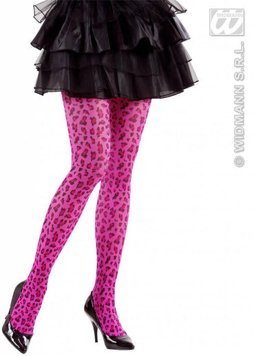 Feestbazaar Panty luipaard roze