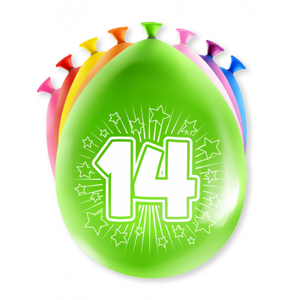 Feestbazaar Party Ballonnen 14 Jaar (8st)