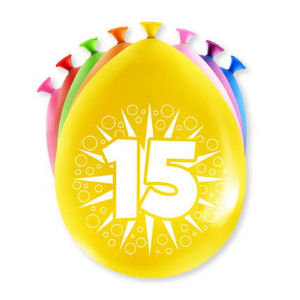 Feestbazaar Party Ballonnen 15 Jaar (8st)