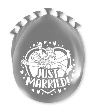 Feestbazaar Party Ballonnen Just Married (8st)