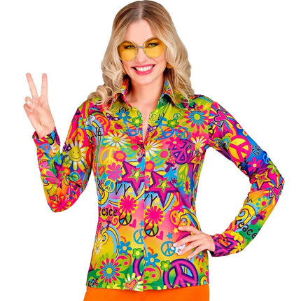 Feestbazaar Party Blouse 60's Peace & Love Dames