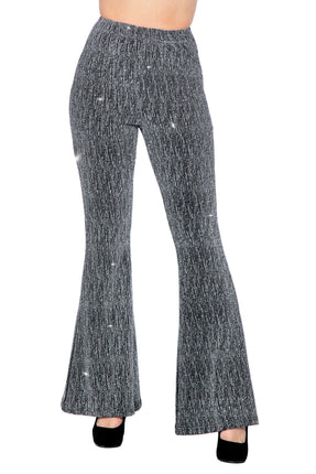 Feestbazaar Party Glitter Broek Flared Zilver