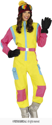 Feestbazaar Party Ski Overall Geel/Pink Dames