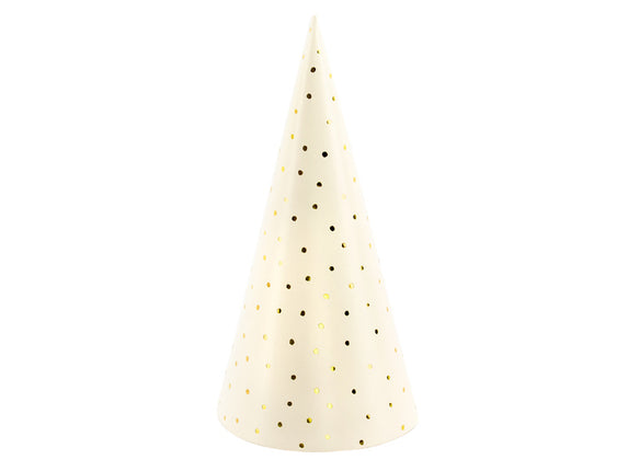 Feestbazaar Partyhoedjes Peach Met Gouden Stippen (6st)