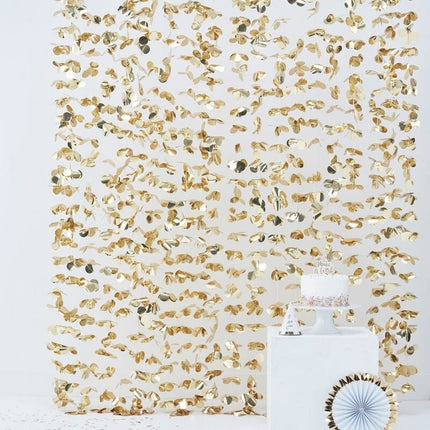 Feestbazaar Pastel Gouden Backdrop Bloemengordijn