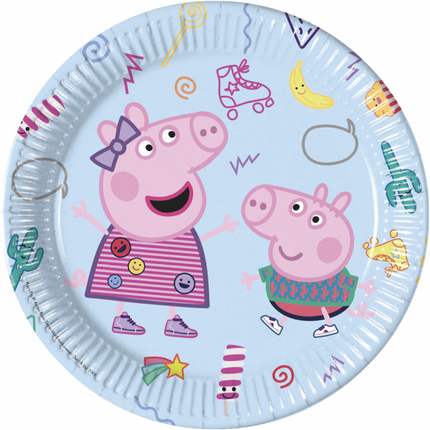 Feestbazaar Peppa Pig Bordjes Blauw (8st)