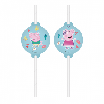 Feestbazaar Peppa Pig Rietjes (4st)