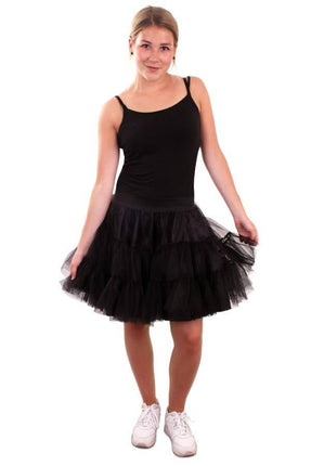 Feestbazaar Petticoat zwart 2-laags volwassenen