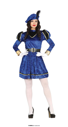 Feestbazaar Pietenjurk Dames Met Baret Blauw