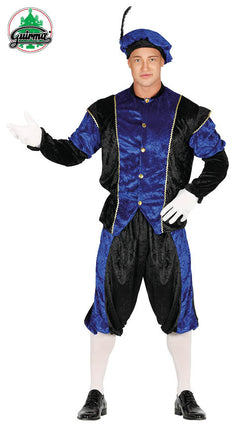 Feestbazaar Pietenpak Navarro blauw/zwart