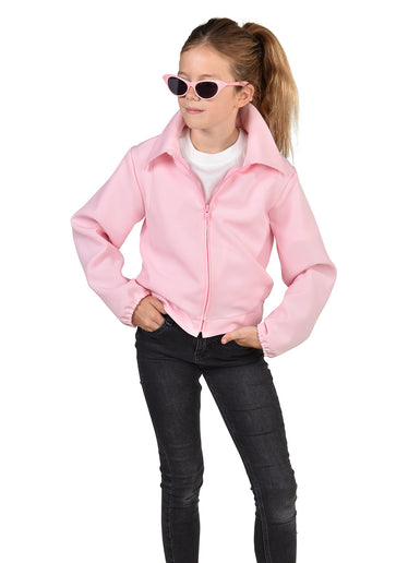 Feestbazaar Pink Ladies 50's Jasje Kind Roze Premium