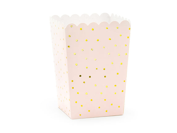Feestbazaar Popcornbakjes Chique Lichtroze/Goud (6st)