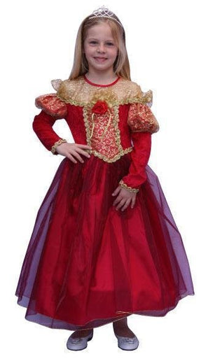 Feestbazaar Prinsessen verkleedkleren rood/goud