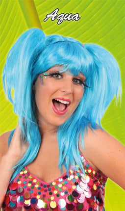 Feestbazaar Pruik Aqua