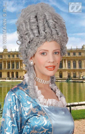 Feestbazaar Pruik Marie Antoinette grijs