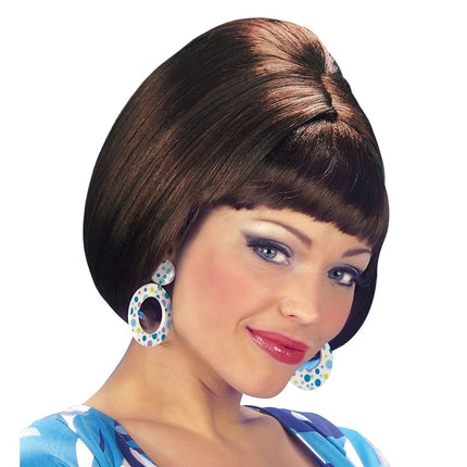 Feestbazaar Pruik party girl 70's bruin