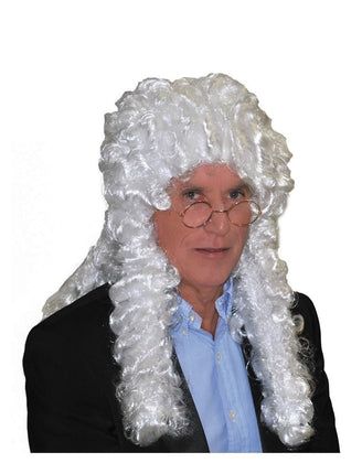 Feestbazaar Pruik Rechter wit