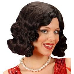Feestbazaar Pruik roaring 20's zwart