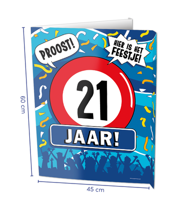 Feestbazaar Raambord 21 jaar Verjaardag (60x45cm)