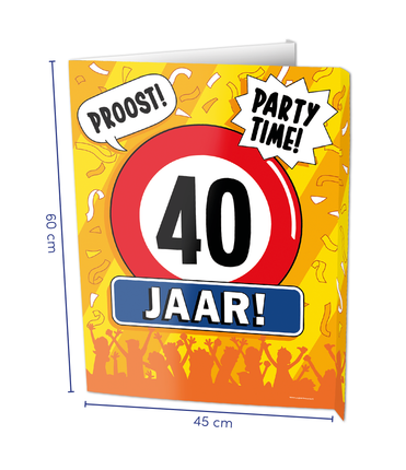 Feestbazaar Raambord 40 Jaar Verjaardag (60x45cm)