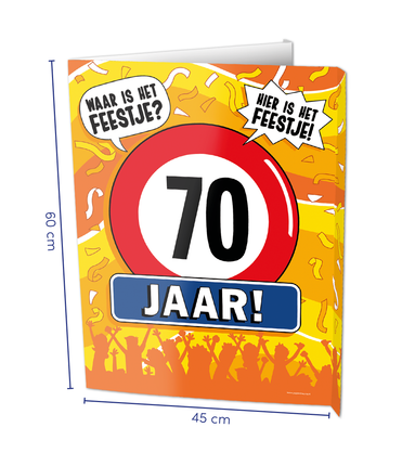 Feestbazaar Raambord 70 Jaar Verjaardag (60x45cm)