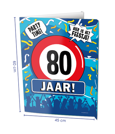 Feestbazaar Raambord 80 Jaar Verjaardag (60x45cm)