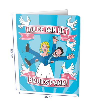 Feestbazaar Raambord Hulde Aan Het Bruidspaar (60x45cm)