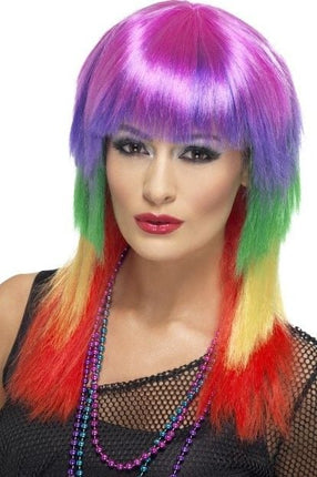 Feestbazaar Rainbow funky pruik