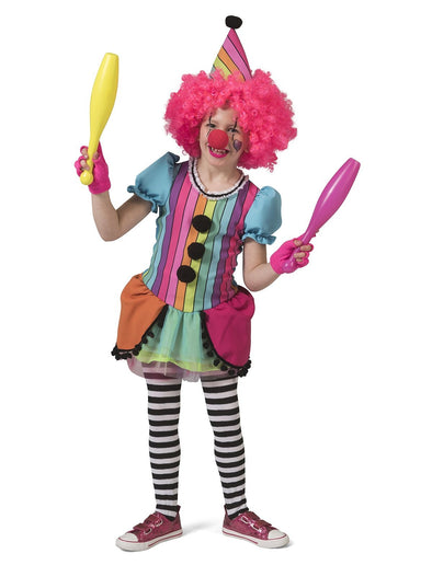 Feestbazaar Regenboog Clown Kostuum Meisje