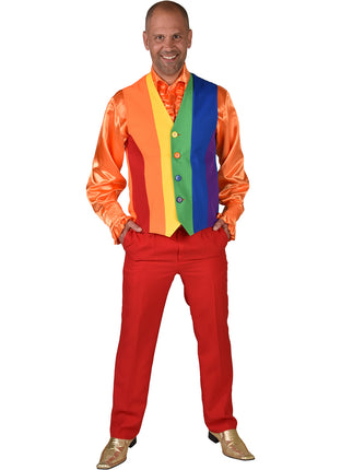 Feestbazaar Regenboog Gilet Heren