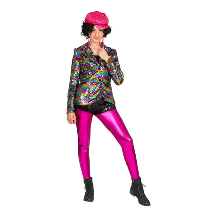 Feestbazaar Regenboog Glitter Jas Dames
