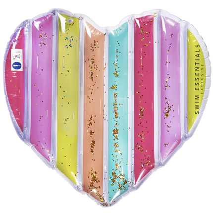 Feestbazaar Regenboog Luchtbed Glitter Hart Essentials