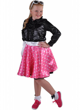 Feestbazaar Rock en Roll rokje Grease kind pink elite