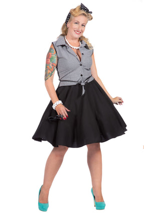 Feestbazaar Rockabilly Kostuum Jaren 50 Rizzo Zwart/Wit