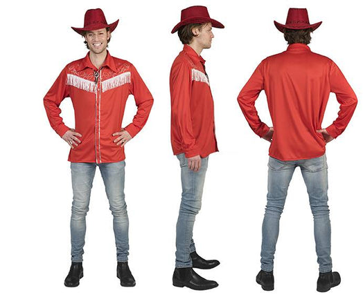Feestbazaar Rode Cowboy Linedancer blouse