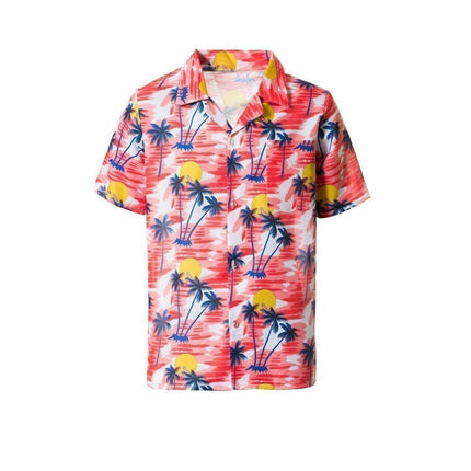 Feestbazaar Rode Tropische Blouse Palmboom