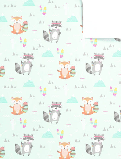 Feestbazaar Rol Cadeaupapier Dieren Wasbeer