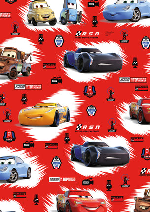 Feestbazaar Rol Cadeaupapier Rood Cars