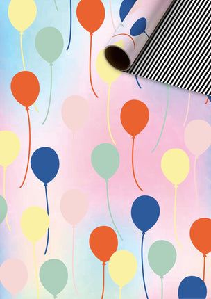 Feestbazaar Rol Inpakpapier Pastel Ballonnen