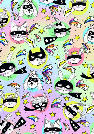 Feestbazaar Rol Inpakpapier Super Animals