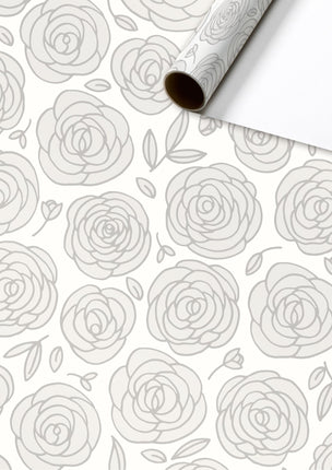 Feestbazaar Rol Inpakpapier Witte Rozen