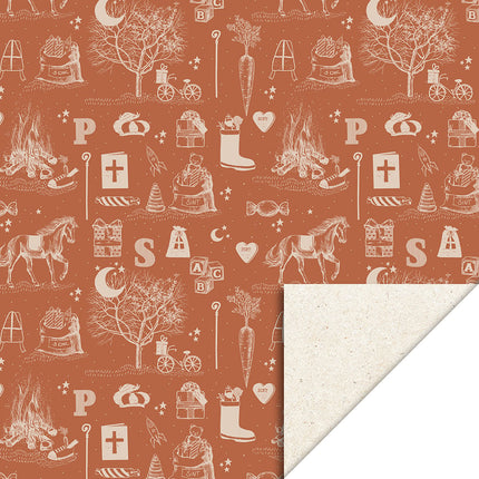 Feestbazaar Rol Kadopapier Sint - Vintage Cognac (3m)