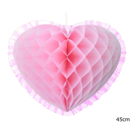 Feestbazaar Roze hart Hangdecoratie (45cm)