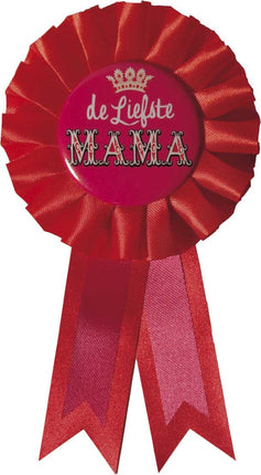 Feestbazaar Rozet rood ''De liefste mama''