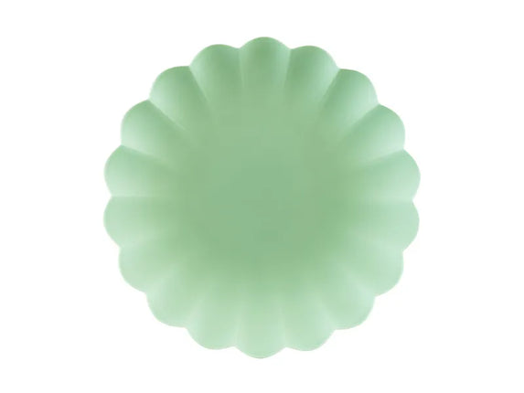 Feestbazaar Saliegroene Kunststof Borden Kartelrand 22cm (4st)