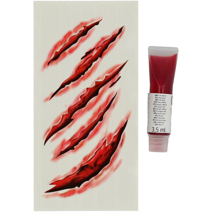 Feestbazaar Schminkset Bloed & Tattoo Set Halloween